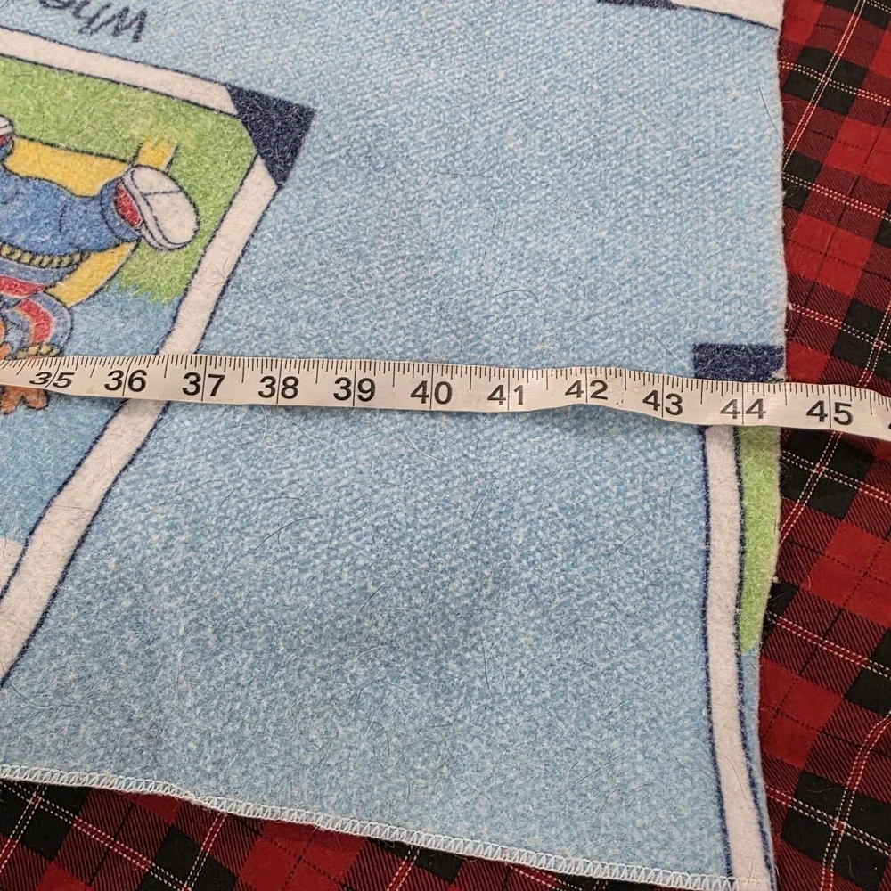 Vintage Sesame Street Baby Blanket Big Bird Ernie Elmo Playground‎ Blue
